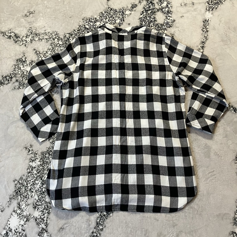 Hester and Orchard Shirt Womens Size M White Black Plaid Collar Button Up - Picture 3 of 7